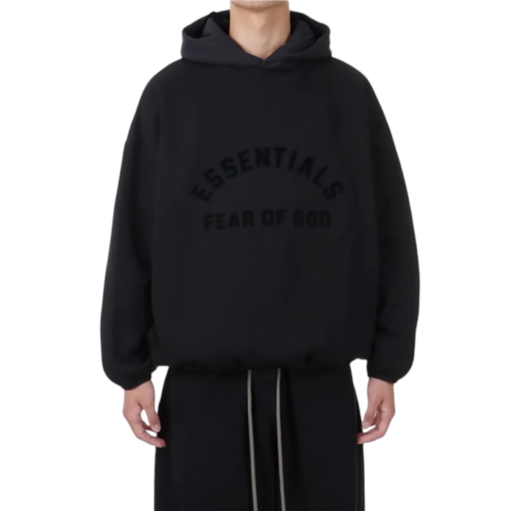 Essentials Fear of God Hoodie Sweatshirt Mens Small Black Contrast Hood Logo